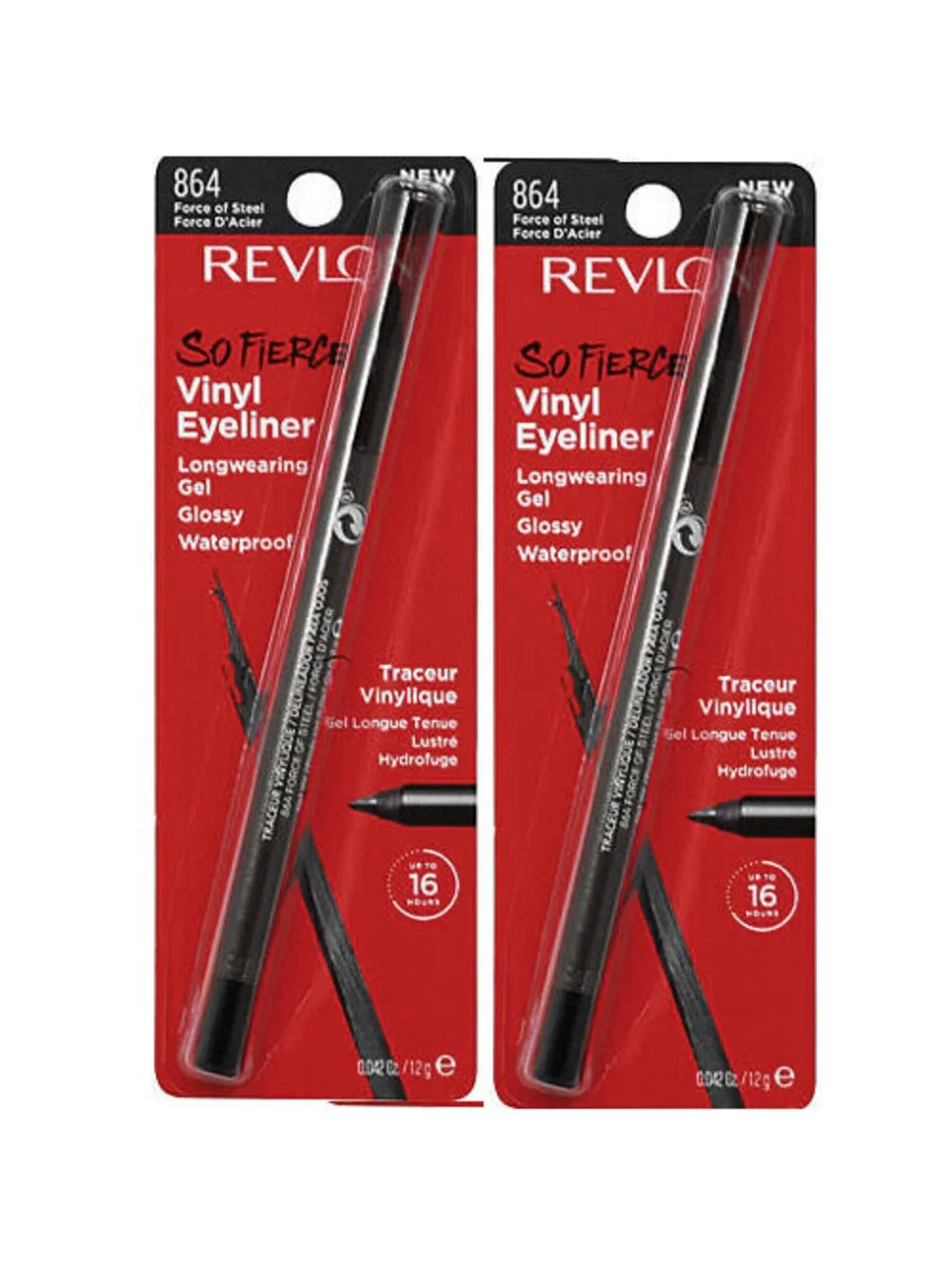 2-Pack NEW Revlon So Fierce Vinyl Waterproof Eyeliner 864 Force of Steel SEALED